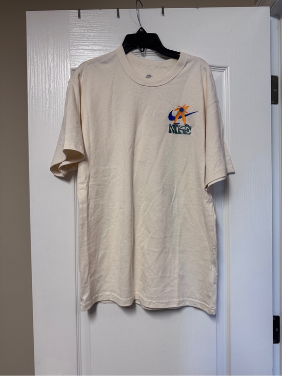 Nike Other - Nike Cream Short Sleeve Tee with Colorful Chest Logo